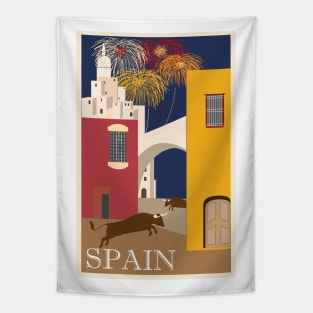 Vintage Poster Spain Tapestry