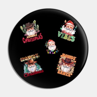 Vintage Santa Claus Stickers Pack Pin