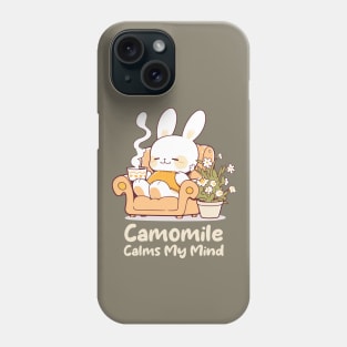 Cute Bunny Enjoying Chamomile Tea Cup. Camomile Tea Lover. UK Spelling. Phone Case