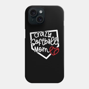 Crazy Softball Mom Cute Youth Sports Funny Phone Case