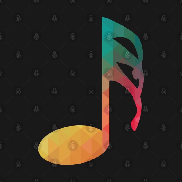 Rainbow pattern musical note silhouette by AdiDsgn