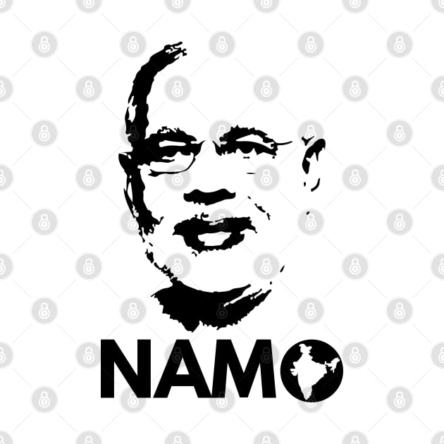 Narendra Modi Face Namo Again 2019 India BJP T-shirt by alltheprints