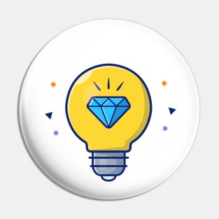 Lamp with diamond cartoon Pin