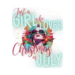 Just a Girl Who Loves Christmas in July Retro Summer Print T-Shirt