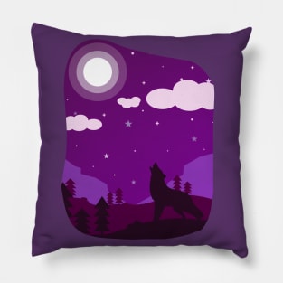 Wolf in the Night Pillow