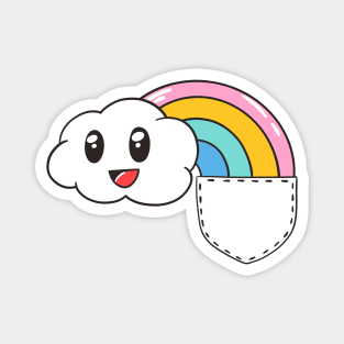 Pocket Rainbow Kawaii Cloud Cute Funny Magnet