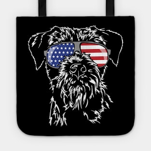 Proud Border Terrier American Flag sunglasses gift dog Tote