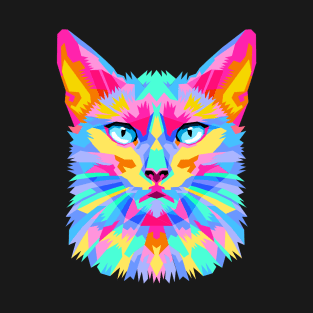 Vibrant Geo Cat T-Shirt