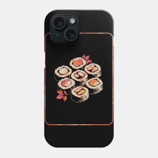 Retro vintage Sushi with vintage sunset Phone Case