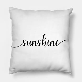 Sunshine Word in Black and White Pillow