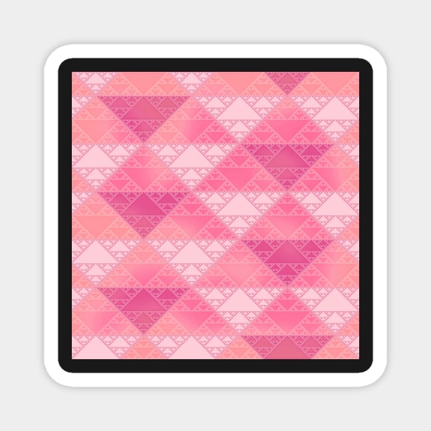 sierpinski triangles - rose Magnet by BrownWoodRobot