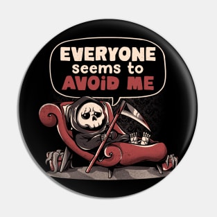 Death Issues - Funny Halloween Skull Grim Reaper Gift Pin
