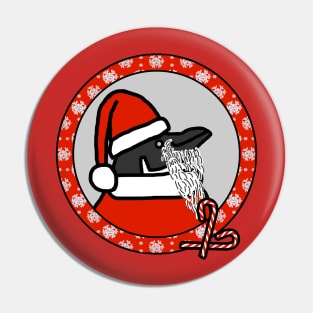 Christmas Portrait of Santa Penguin Pin