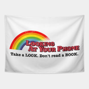 Take a Look, It's On Your Phone Rainbow Tapestry