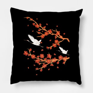 Japanese Cranes - VIntage Oriental Pillow