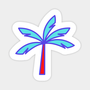 sky blue palm tree design Magnet