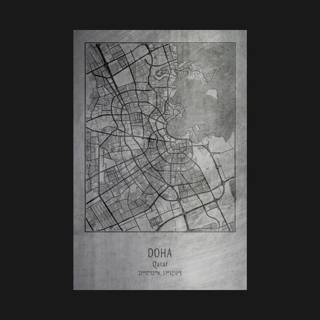 Doha, Qatar, city map poster by Creative at home