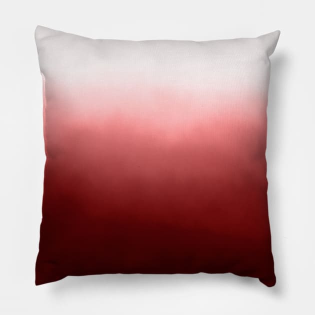 Boho Crimson Red Ombre Gradient Dip Dye Pillow by karenmcfarland13