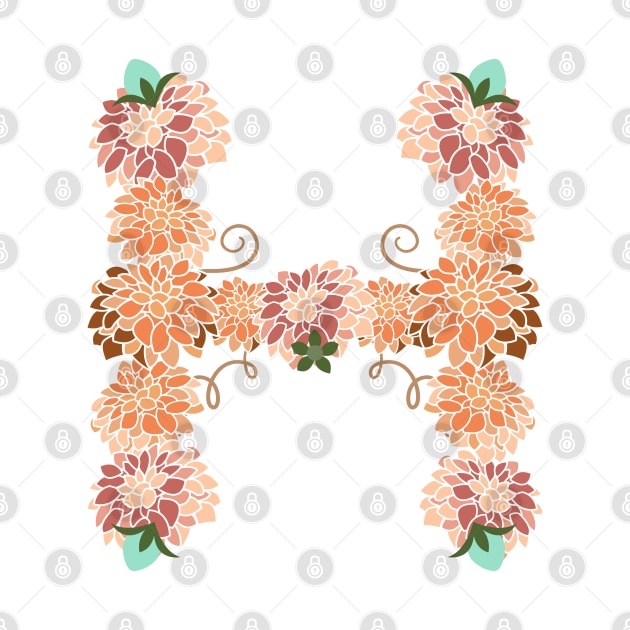 Letter H Floral by CTstudio