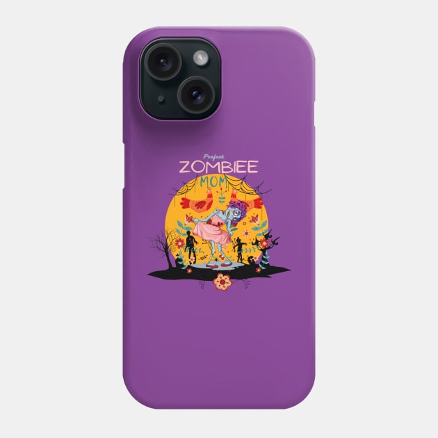 Zombie mom halloween funny Phone Case by Greenmillion