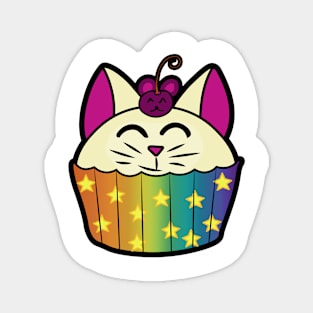 Catcake With Mouse-Cherry - Rainbow Magnet