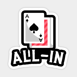 All-In - Poker Card Design Magnet