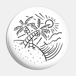 Beach and Wave Pin