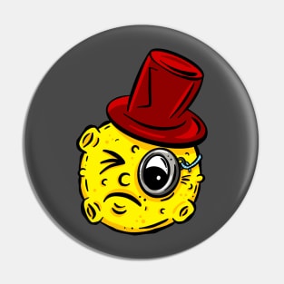 Monocle Moon - Top Hat Lunar Pin