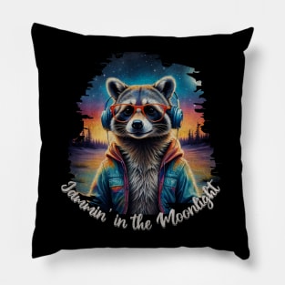 Moonlight Groove: Raccoon Pillow