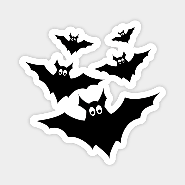 Cool cute black flying bats Halloween Magnet by PLdesign