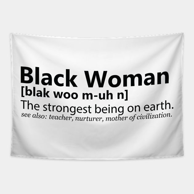 Black Woman Definition Tapestry by VenusDanielle Designs