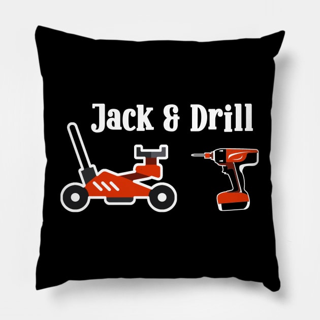 Jack & Drill Pillow by LininaDesigns