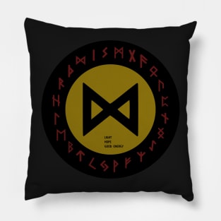 Yellow Dagaz Elder Futhark  | Icelandic | Viking Rune Symbol Pillow