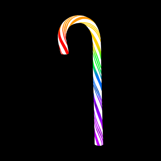 Rainbow Christmas Candy Cane by Art by Deborah Camp