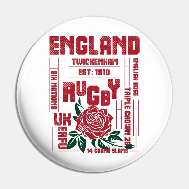 England Rugby English Rose Triple Crown Pin by CGD
