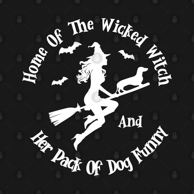 Home Of The Wicked Witch And Her Pack Of Dog Funny Halloween by Rene	Malitzki1a