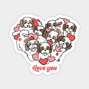 Shih tzu valentines day cute heart for Shih tzu lovers Magnet