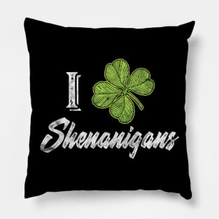 'I Clover Shenanigans' Cool St. Patrick Shenanigan Pillow