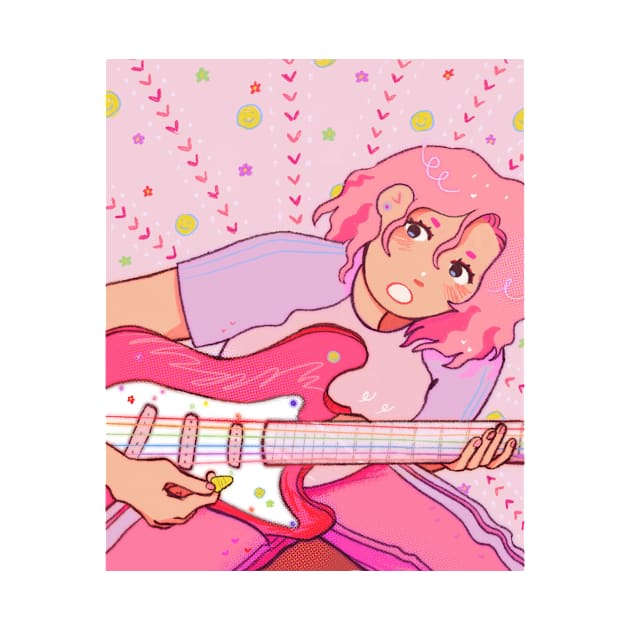 pink guitar by doggzone