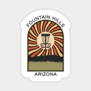 Fountain Hills Arizona | Disc Golf Vintage Retro Arch Mountains Magnet