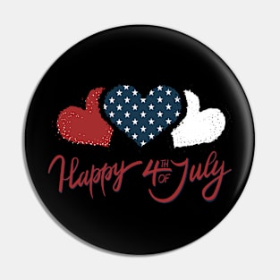 Happy 4th of July USA American Flag Pin