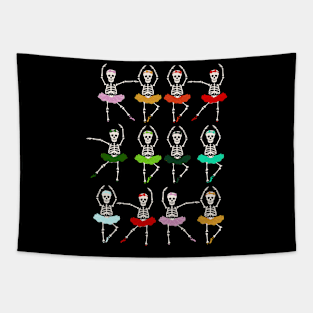 Halloween Dancing Ballet Skeleton Ballerina Costume Tapestry