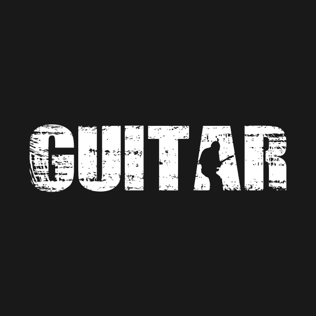 Distressed Look Guitar Gift For Guitarists by OceanRadar