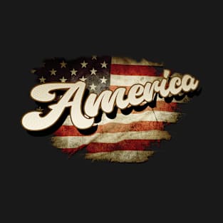 Vintage America 4th Of July Patriotic USA Flag T-Shirt