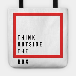 think outside the box red Tote