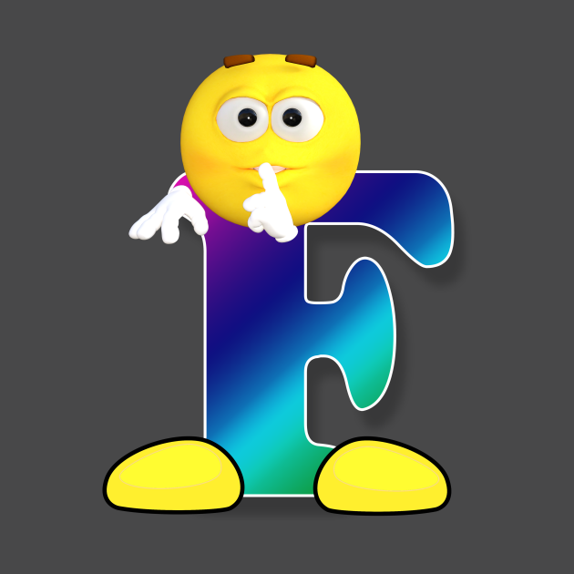 Disover Letter F Alphabet Smiley Monogram Face Emoji Shirt for Men Women Kids - Alphabet - T-Shirt