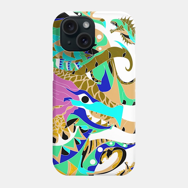 the octopus dragon under the deep sea ecopop kaiju Phone Case by jorge_lebeau