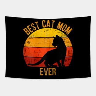 Womens Best Cat Mom Ever Vintage Retro Tapestry