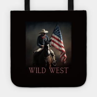 american flag, wild west, cowboy Tote