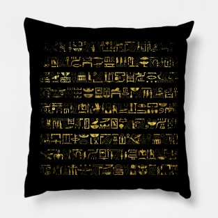 Golden Egyptian hieroglyphs Pillow